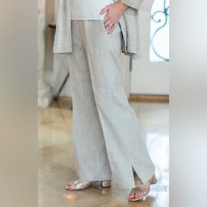 Arte Italica Crown Linen Designs European Linen Wide Leg Capri Pants Size S NWT